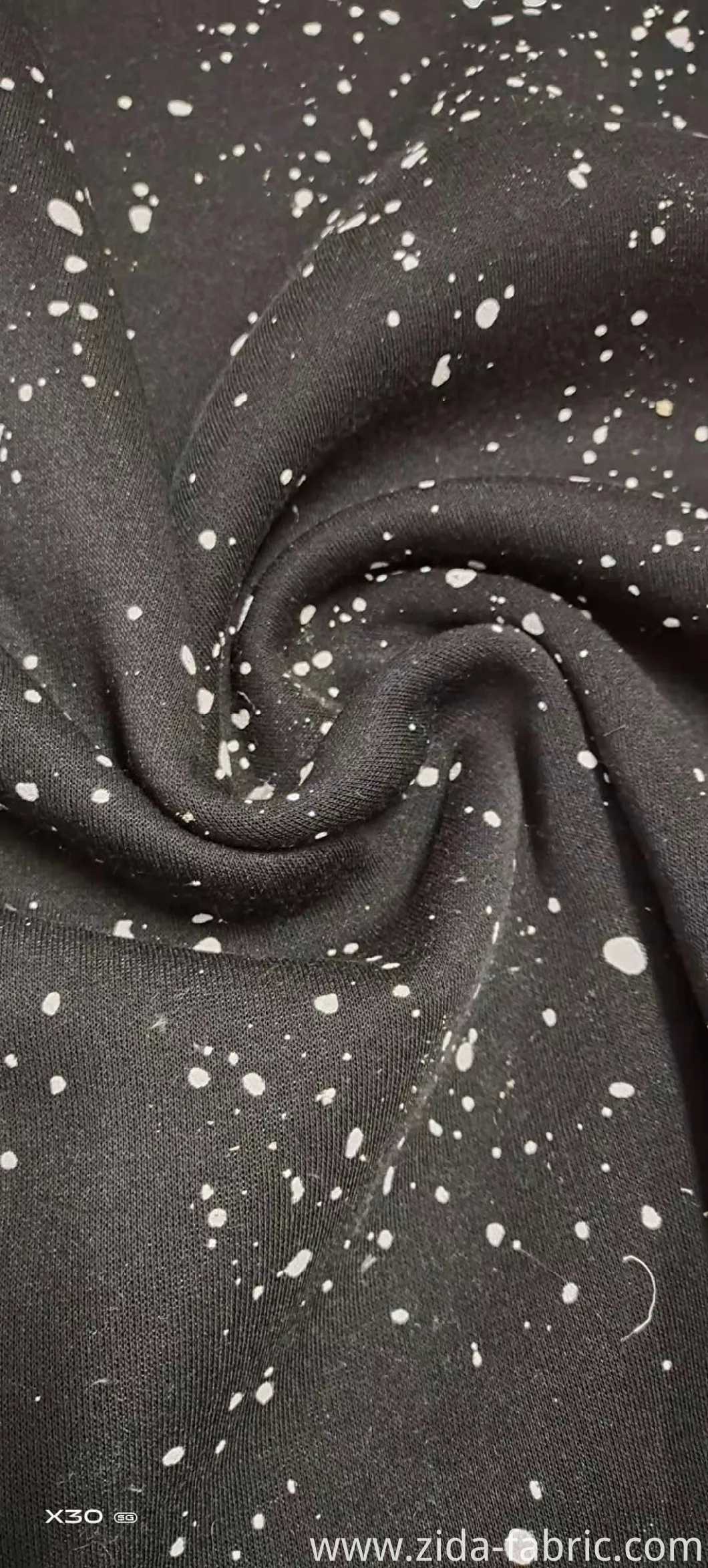 100% Spun Single Brush with Rubber Patch Kniited Fabric